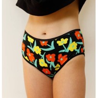 Culotte menstruelle taille haute "Lorea Black"