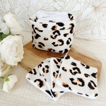 10 lingettes + panière de rangement assorti