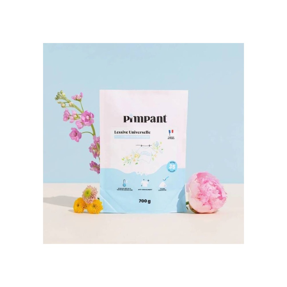 Lessive Pimpant – Universelle, couleurs, peaux sensibles, efficace 30°