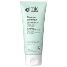 Masque gommage à l'argile verte MKL Green Nature, un soin visage purifiant et exfoliant.
