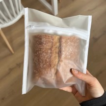 Sacs congélation transparents, réutilisables et lavables pour conserver et congeler les aliments.